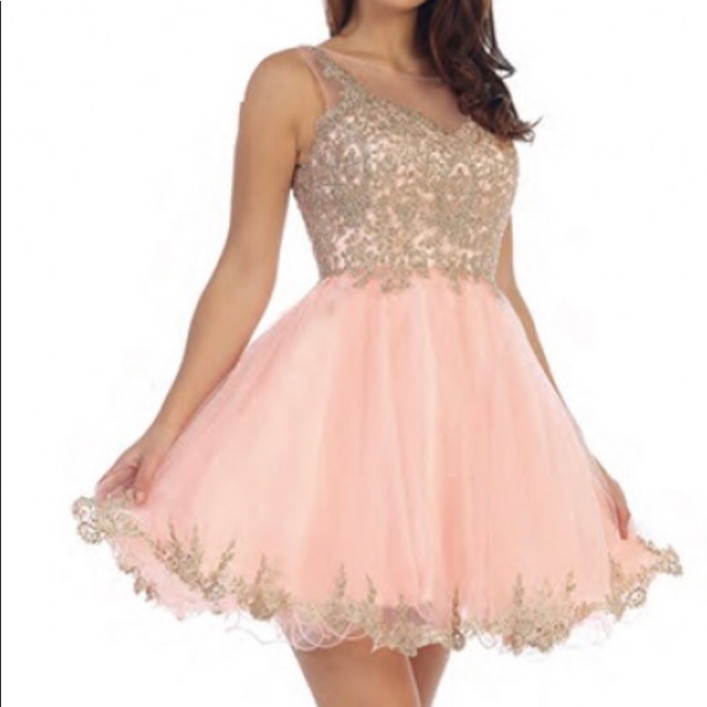 Pink cocktail or prom dress
